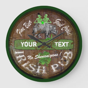 Relógio Grande Sinal irlandês personalizado do bar