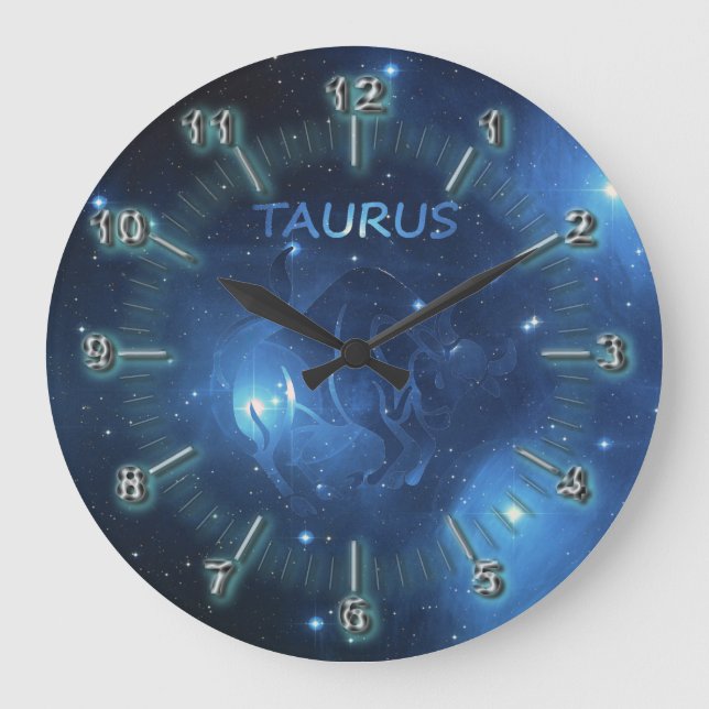 Relógio Grande Sinal Taurus zodiac (Frente)