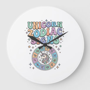Relógio Grande Sinal Zodíaco Unicórnio Kawaii Design Vetorial_1