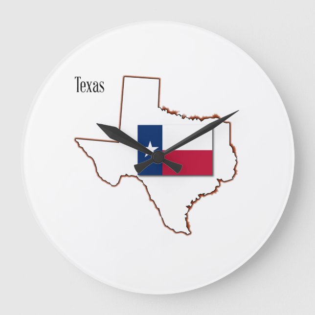 Relógio Grande Sinalizador e Mapa do Texas (Frente)