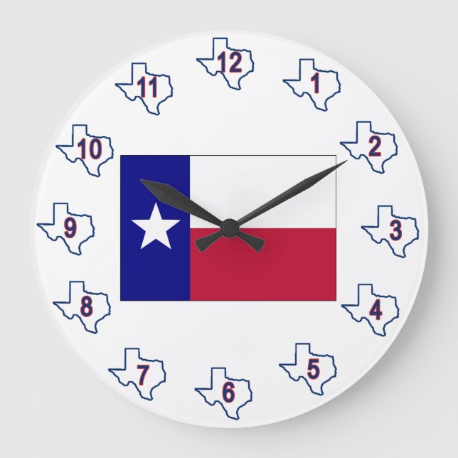 Relógio Grande Sinalizador Texas Lone Star (Frente)