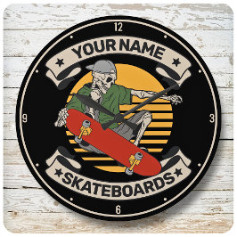 Relógio Grande Skateboard Personalizada Pega Pele Prendendo Pele