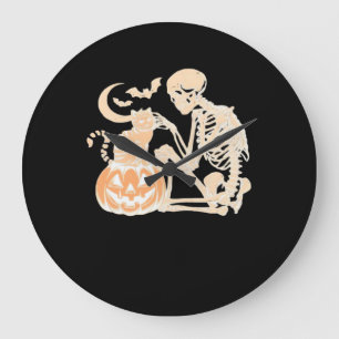 Relógio Grande Skeleton Cat gatinho do crânio Design Cla