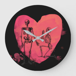 Relógio Grande Skeleton Love