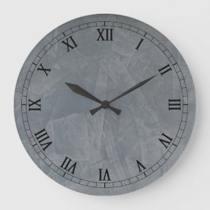 Relógio Grande Slate Venetian Plaster Faux termina Wallclock