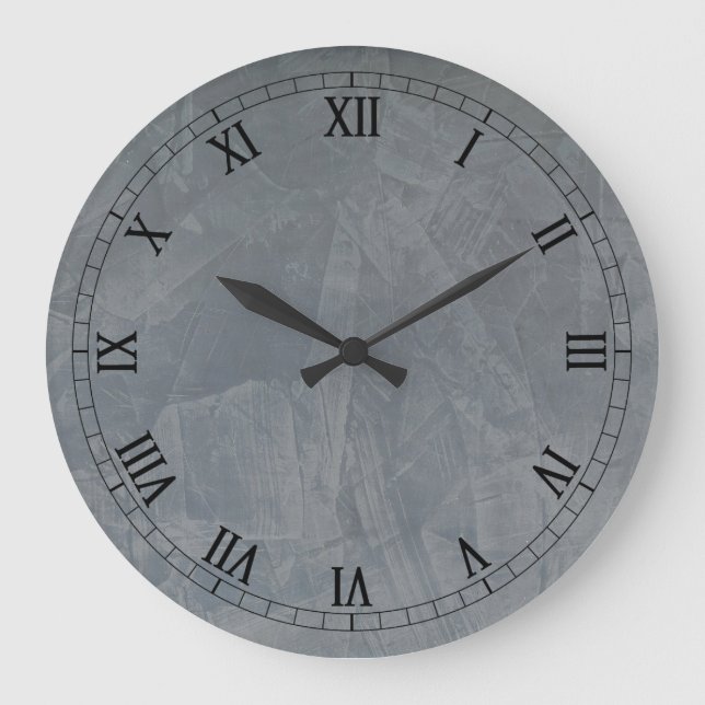 Relógio Grande Slate Venetian Plaster Faux termina Wallclock (Frente)