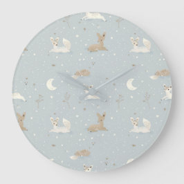 Relógio Grande Sleepy Fawn Night Wall Clock