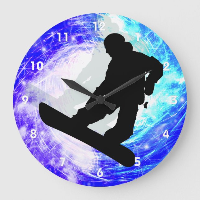 Relógio Grande Snowboarder no Whiteout (Frente)