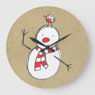 Relógio Grande Snowman Wall Clock