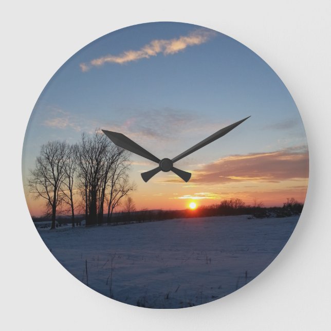 Relógio Grande Snowy Sunset (Frente)