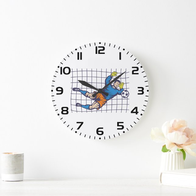 Relógio Grande Soccer Goalkeeper Diving Save (Criador carregado)