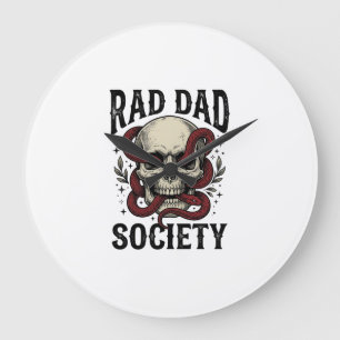 Relógio Grande Sociedade Rad Dad Design de Camisa com Caveira e C