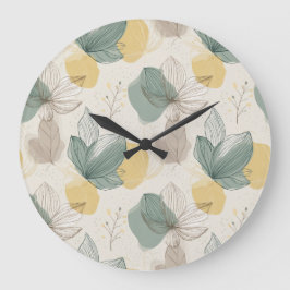 Relógio Grande Soft Spring Botanical Wall Clock
