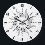 Relógio Grande Sol Celestial Negro Vintage Sun Burst<br><div class="desc">Um relógio de sol preto celestial antigo.</div>