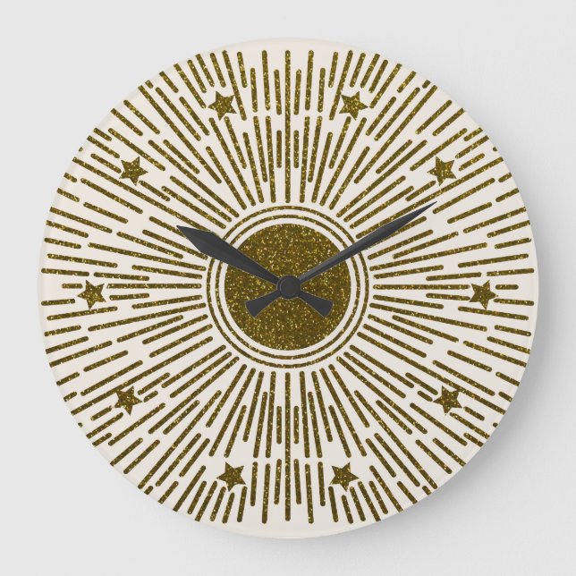 Relógio Grande Sol de ouro, raios de safra. (Frente)