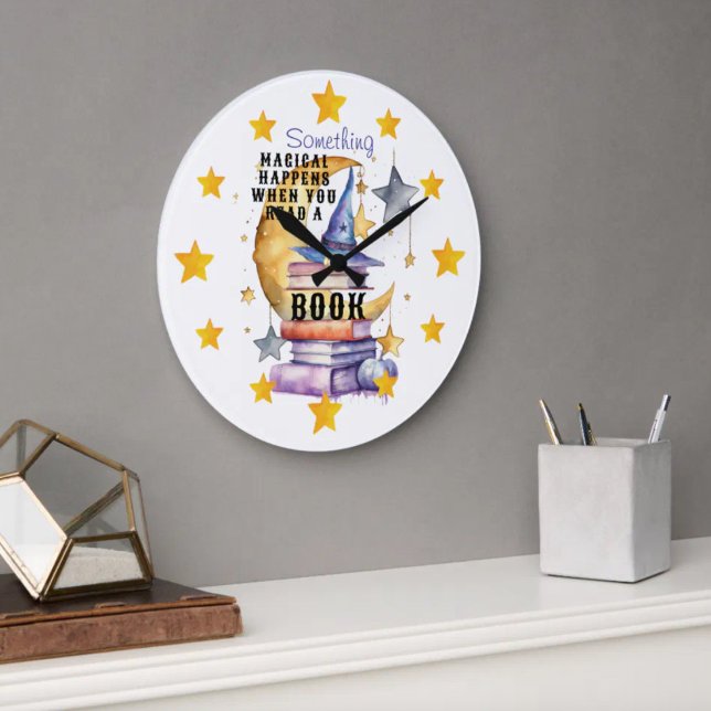 Relógio Grande Something Magical Happens When You Read (Criador carregado)