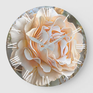 Relógio Grande Sonho de Rosa de Arte Dourado de Seda Única