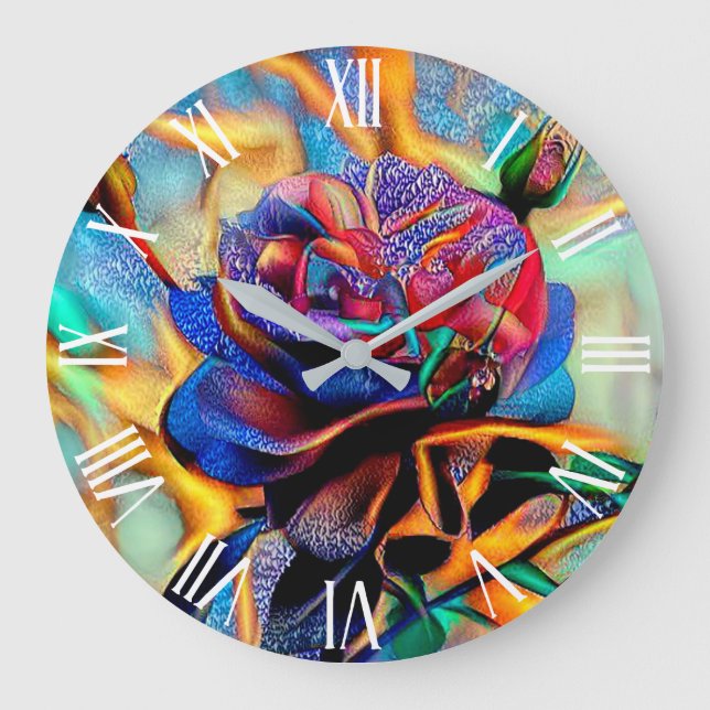 Relógio Grande Sonho de Rosa de Arte Extraordinário Elegante (Frente)