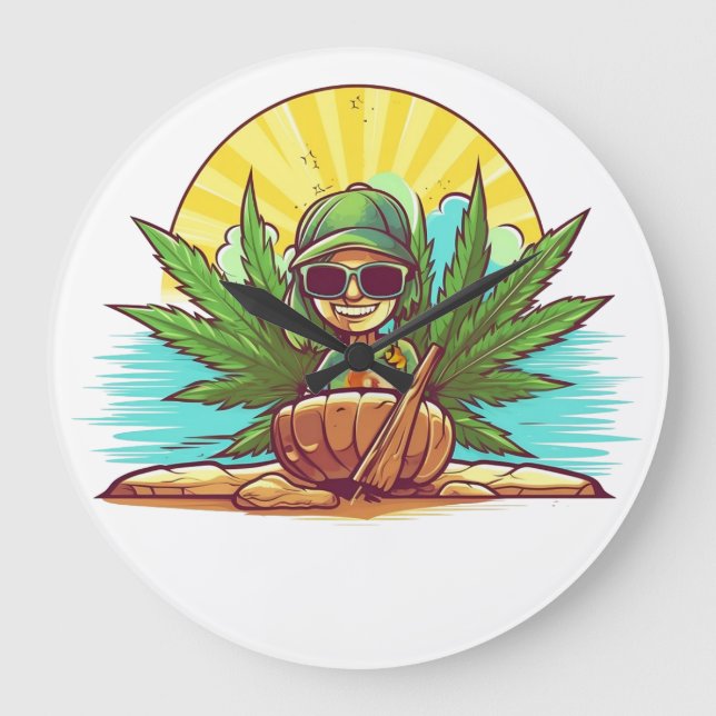 Relógio Grande Sonhos da Ilha - A Coleção de Amigos de Caribe (Frente)