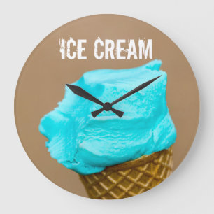Relógio Grande Sorvete com macro waffle