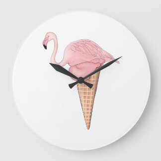 Relógio Grande Sorvete Flamingo