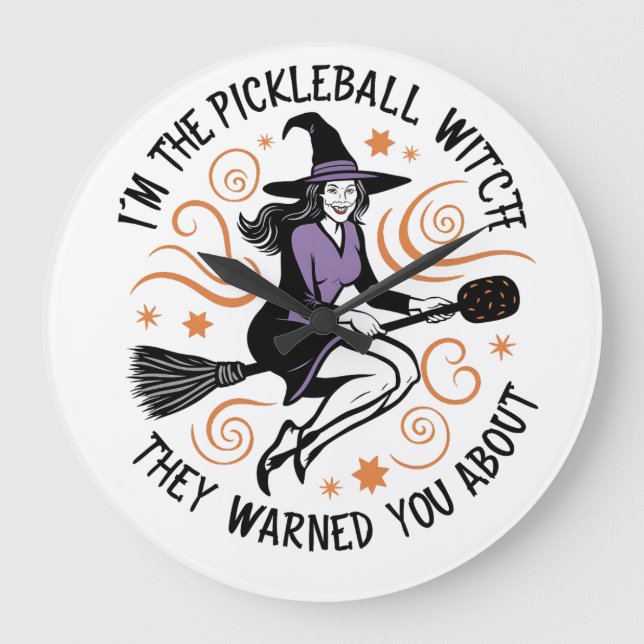 Relógio Grande Sou a Bruxa de Pickleball que te avisaram (Frente)