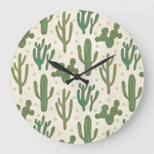 Relógio Grande Southwest Geo Step Desert Cactus Pattern