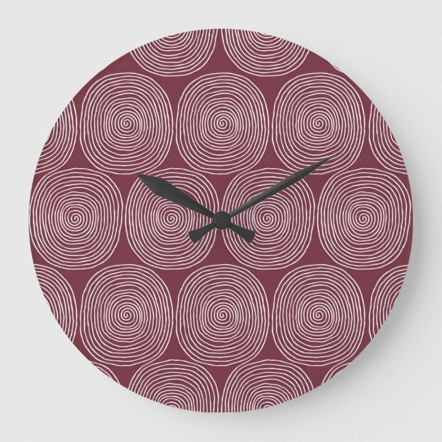 Relógio Grande Spiraleado Whimsy: Composição Artística Vintage (Frente)