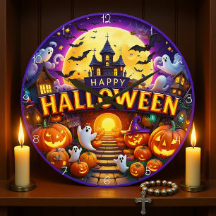 Relógio Grande Spooky Castle