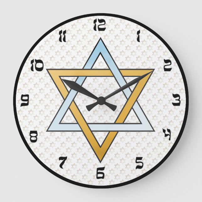 Relógio Grande Star of David Wall Clock (Frente)