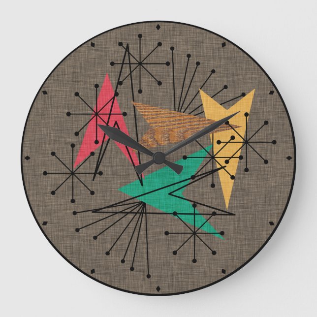 Relógio Grande Starburst de Setas Atômicas Clássicas Modernas do  (Frente)