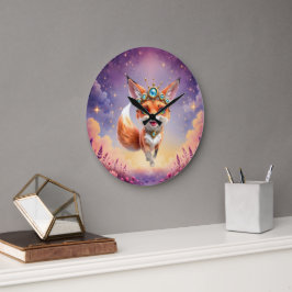 Relógio Grande Starlit Fox of the Moonlit Meadows. 