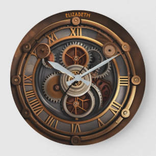 Relógio Grande Steampunk Cute Wall Clock Rusty Fantasy Vintage