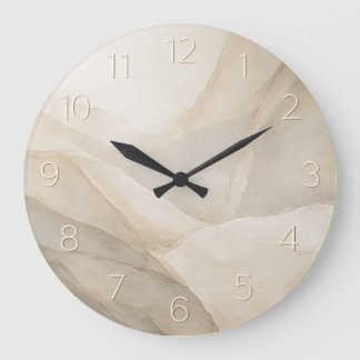 Relógio Grande Stone Quiet — Minimalist Embossed Numeral