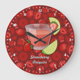 Relógio Grande Strawberry Daiquiri Large Clock