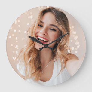 Relógio Grande Sua foto seu rosto em uma personalizada