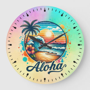 Relógio Grande Sublimação de Vintage Beach Aloha-94953