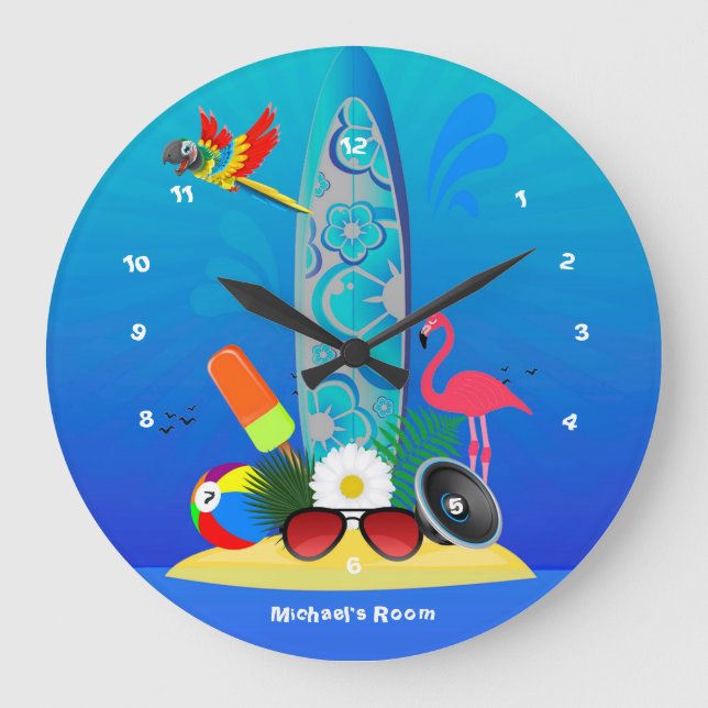 Relógio Grande Summer Club Beach House Large Clock (Frente)