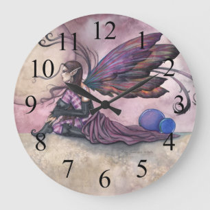 Relógio Grande Summer Moon Fairy Fantasy Art Wall Clock