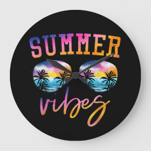 Relógio Grande Summer Viba Óculos De Sol Com Palma De Árvore Engr