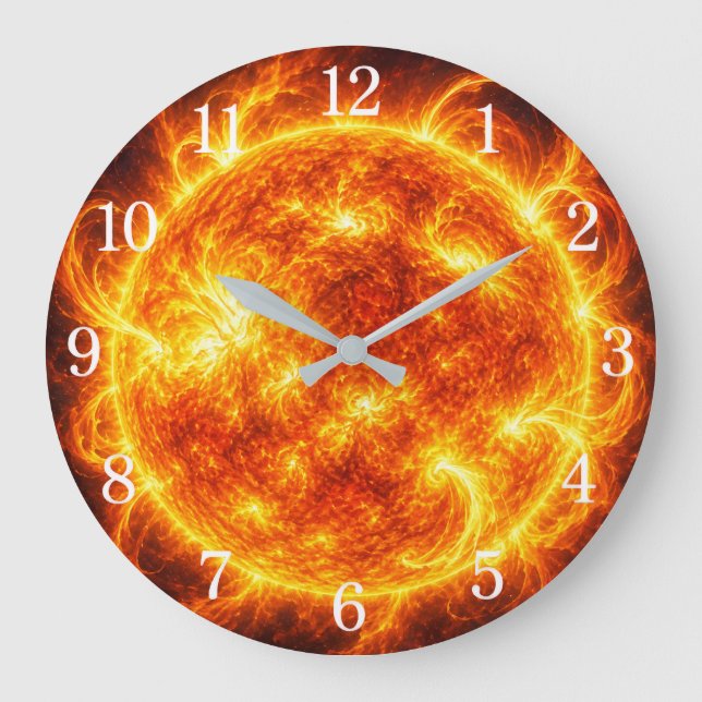 Relógio Grande Sun Wall Clock — Space-Inspired Design (Frente)