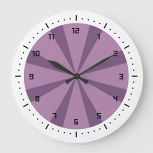 Relógio Grande Sunburst roxo e violeta