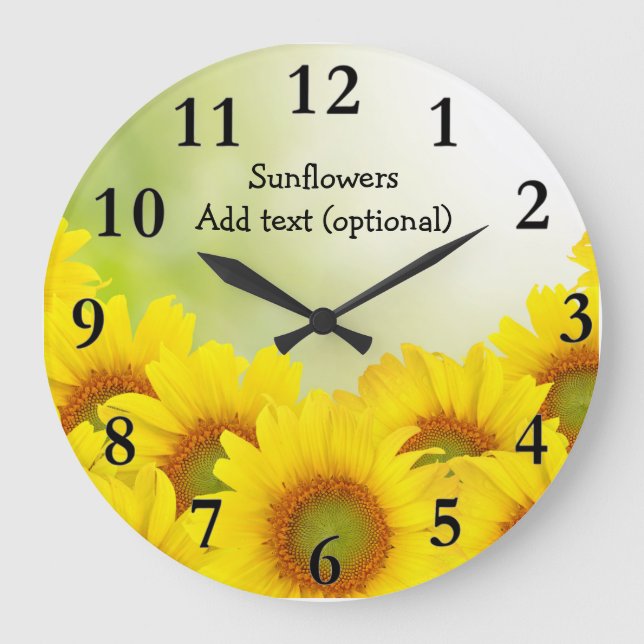 Relógio Grande Sunflower Acrywall Clock (Frente)