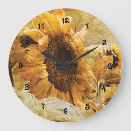 Relógio Grande Sunflower Amarelo Linda Região Design