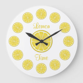 Relógio Grande Sunny Lemon Time Wall Clock