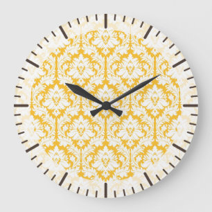 Relógio Grande Sunny Yellow Damask