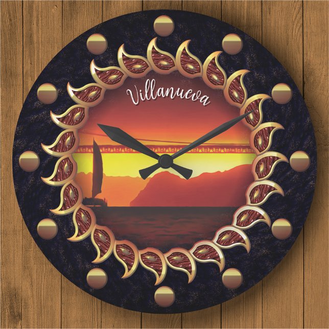 Relógio Grande Sunrays Sunset 1124 (Criador carregado)