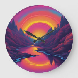 Relógio Grande Sunrise Over The Lake