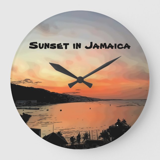 Relógio Grande Sunset na Jamaica (Frente)