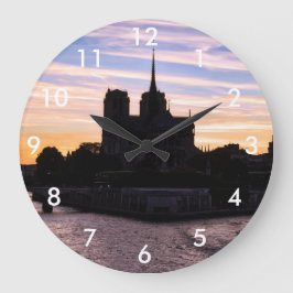 Relógio Grande Sunset on Notre Dame de Paris - Paris, França